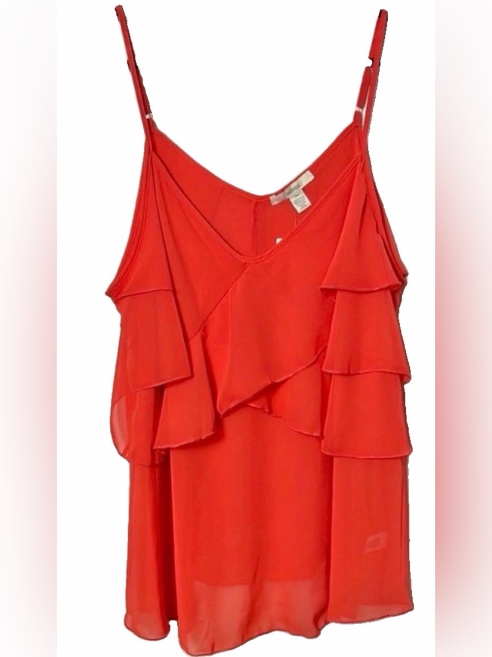 Sejour Red Tomato Lush Ruffled Women's Tank Top Size 18W-NWT